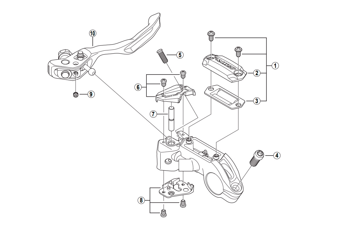 Разборка ручки тормоза Shimano Saint M810